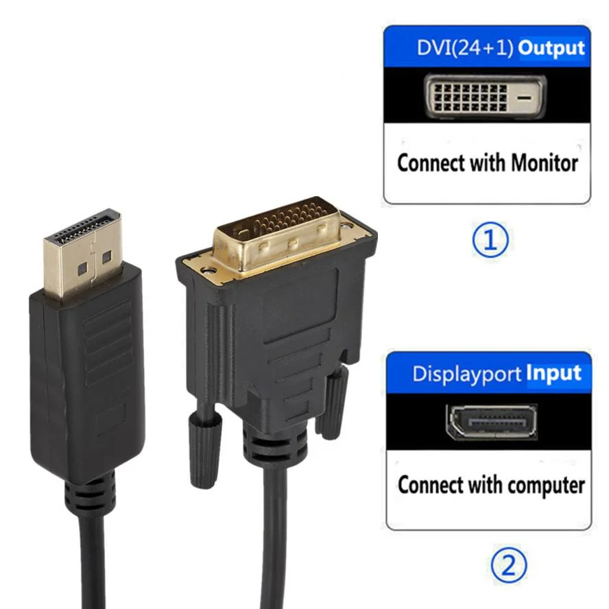 Display Port to DVI O Adapter Cable 1.8m, Displayport Cable