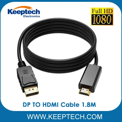 Venta al por mayor Dp a HDMI Cable 1.8m Displayport Macho a HDMI Macho Cable 1080P