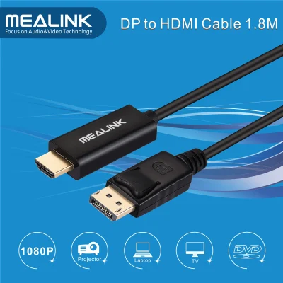 Cable Displayport Dp a HDMI chapado en oro de 1,8 m